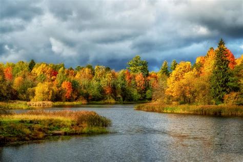 Beautiful Autumn Landscape With Colorful Trees Stock Image Image Of