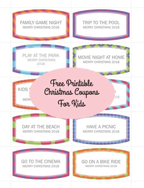 Free Printable Christmas Coupons For Kids Diy Christmas Ts For