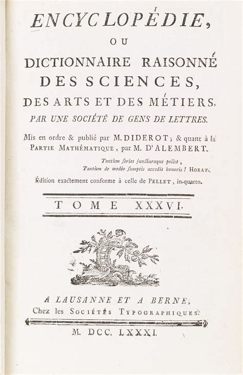 Denis Diderot And Jean Le Rond D Alembert EncyclopÉdie Ou Dictionnaire