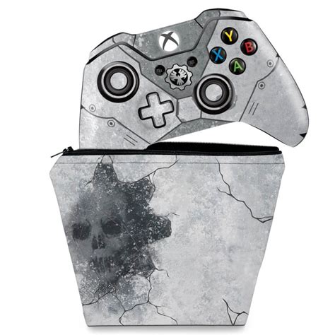 Kit Capa Case E Skin Xbox One Fat Controle Gears 5 Special Edition B
