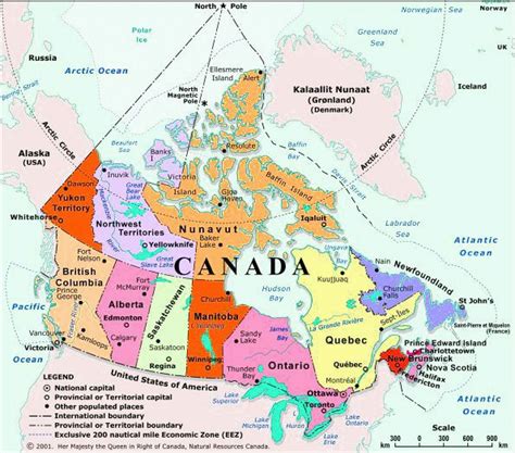 Printable Map Of Canada Provinces And Cities