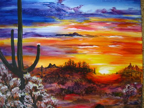 Desert Painted In Acrylic By Bev Alexander Desert Art Desert Painting