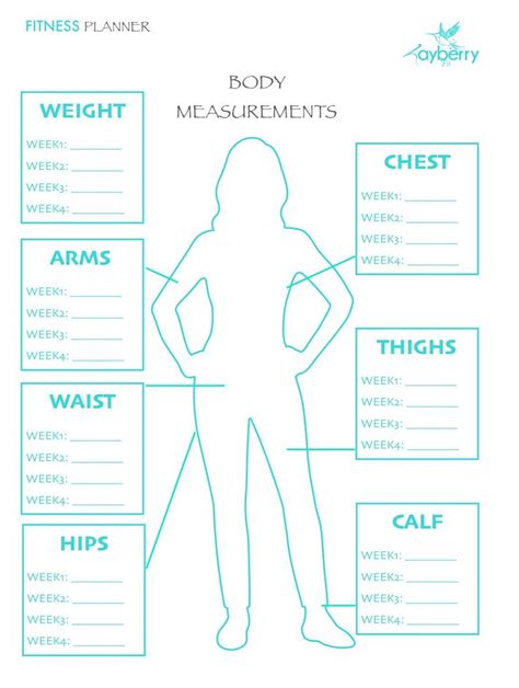 Awesome Body Measurement Tracking Chart Body Measurement Tracker