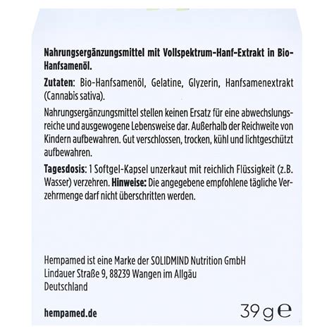 hempamed premium cbd kapseln mit 10 mg cbd 60 stück medpex