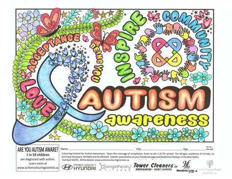 Welcome To The 2020 Autism Awareness Colouring Contest Mortgage Tree