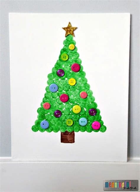 Dot Paint Christmas Tree On Canvas