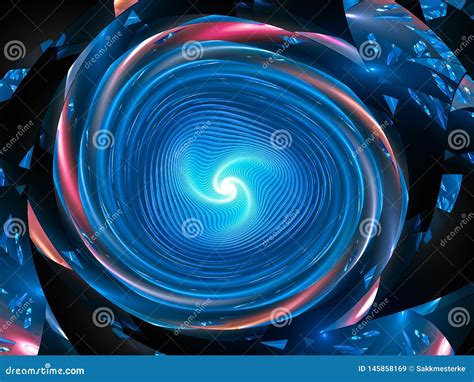 Blue Glowing Galactic Spinning Wheel Stock Illustration Illustration