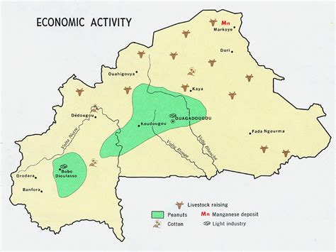 Carte Des Activités économiques Du Burkina Faso
