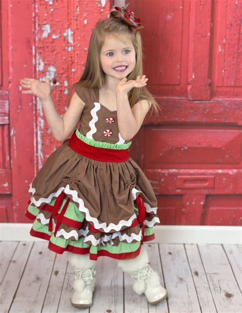 Christmas Dress Girls Dress Gingerbread Dress Gingerbread Man