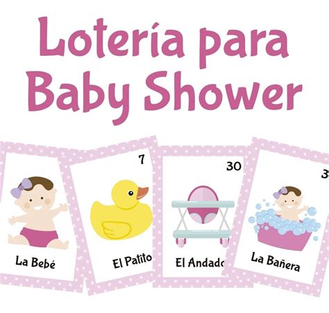 Kit Imprimible Loteria Baby Shower Niña Con 60 Tablas Oferta 14500