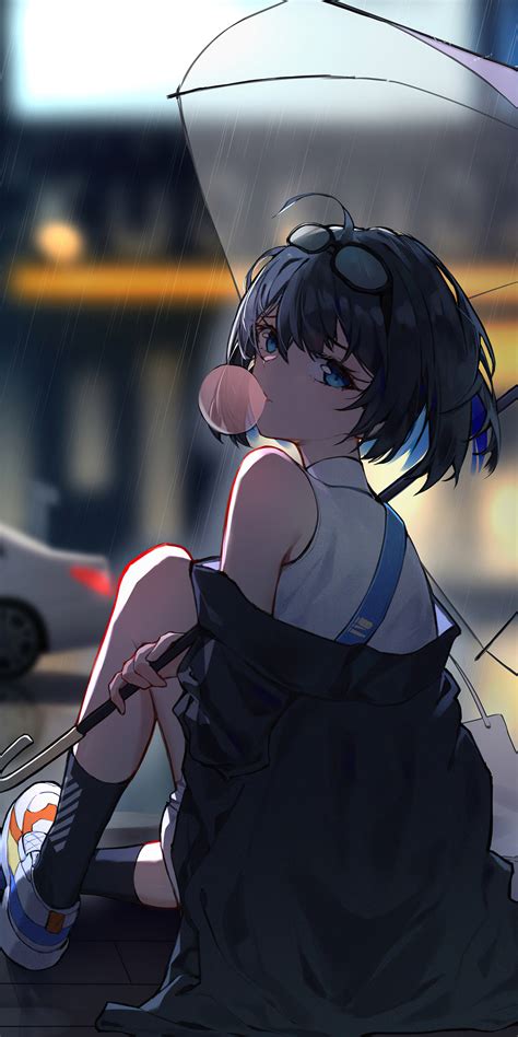 1080x2160 Umbrella Short Hair Anime Girl 5k One Plus 5thonor 7xhonor