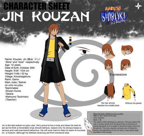 Naruto Oc Sheet Jin Kouzan V2 By Baztey On Deviantart
