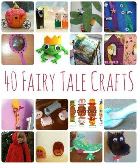 The Cover Of 40 Fairy Tale Crafts Is Shown With Pictures Of Different