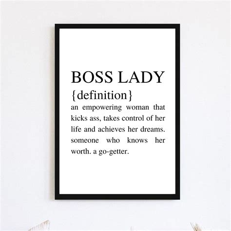 Boss Lady Definition Printable Art Boss Babe Wall Decor Girl Etsy