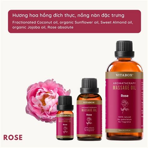 Dầu Massage Rose Aromatherapy Body Massage Oil Vitabox