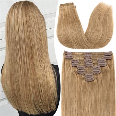 Amazon Com S Noilite Clip In Human Hair Extensions Real Remy Thick True Double Weft Full