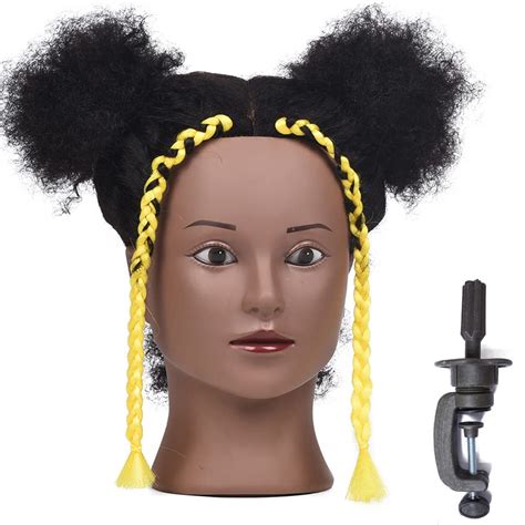 African Mannequin Head 8 Inch 100 Human Hair Mannequin