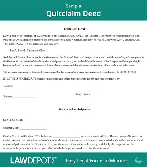 Free Quit Claim Deed Forms Templates ᐅ Template Lab Free Printable Quit Claim Deed