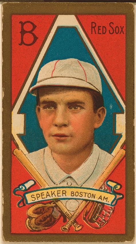 Tris Speaker Boston Red Sox Baseball Card Portrait 1911 Boston Red