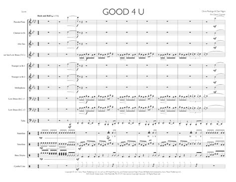 Good 4 U Arr David Coyner Sheet Music Olivia Rodrigo Marching Band