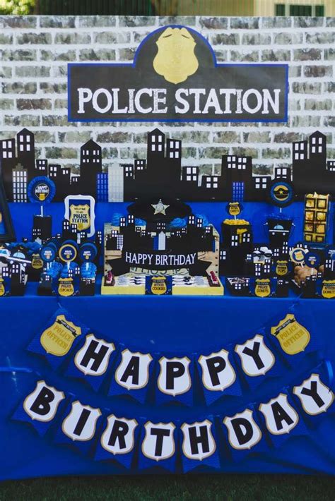While police officers certainly do deal with crime, they also engage in public service, act as first responders, work as security in courtrooms, and more. Cop Birthday Party Ideas (With images) | Police birthday, Kids police birthday party, Police ...