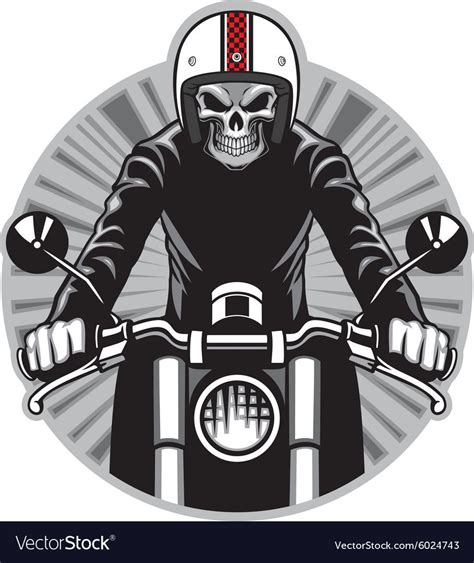 Skull Ride A Motorbike Royalty Free Vector Image Biker Logo Motorcycle