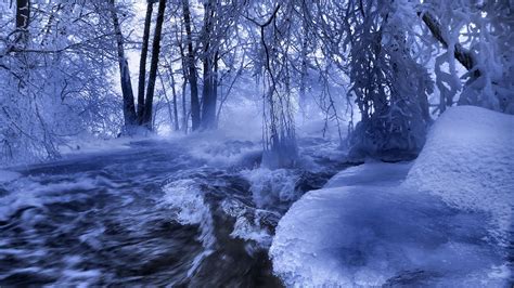Roaring River In Winter Wallpaper Nature And Landscape Wallpaper Better
