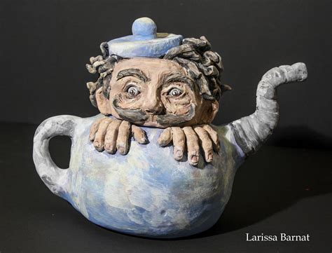 original ceramic art piece handmade salvador dali teapot a drink of surrealism ceramic
