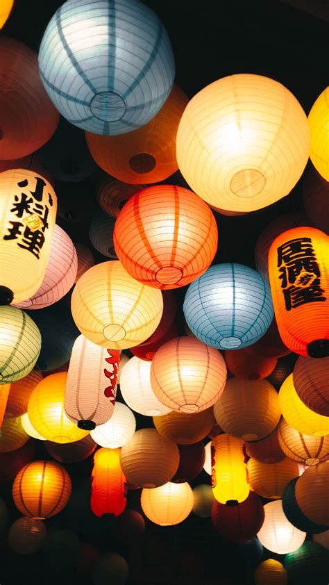 Download Wallpaper 2160x3840 Chinese Lanterns Lanterns Colorful