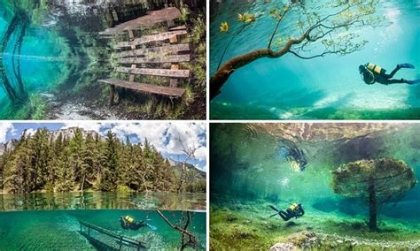 Green Lake Austria Underwater Park Na Miejsca