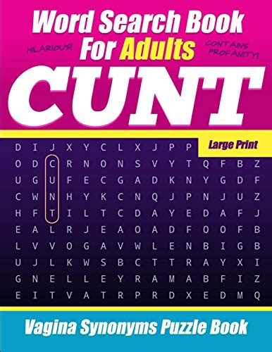 Word Search Book For Adults Cunt Large Print Vagina Synonyms
