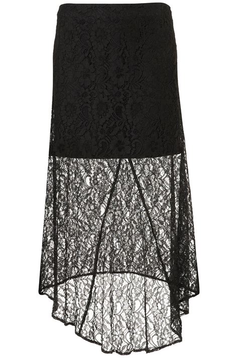 Topshop Black Lace Maxi Skirt In Black Lyst