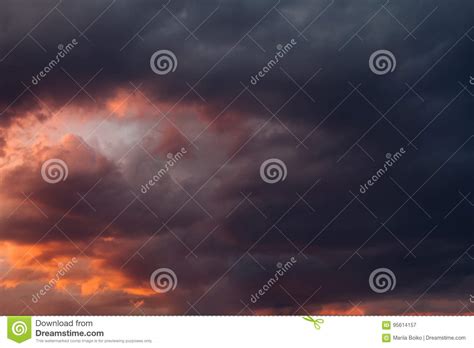 Stormy Sky Background At Sunset Stock Image - Image of landscape ...