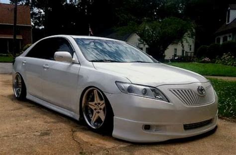Custom Toyota Camry In Simple White Car Paint And Lower Look Street