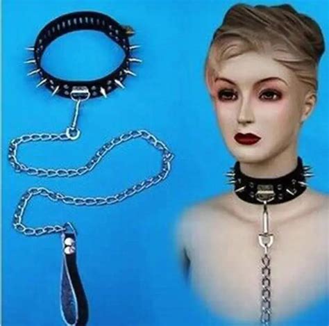 Black Pu Leather Slave Neck Collars Collar Ring Sex Toys For Couples Fetish Spike Collar