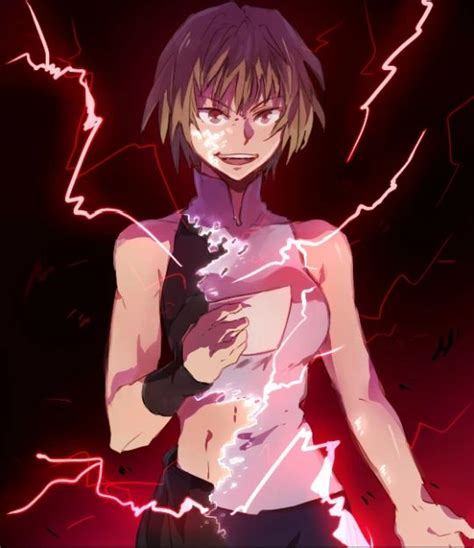 An Anime Character Is Holding A Cat In Her Hand And Lightnings Behind