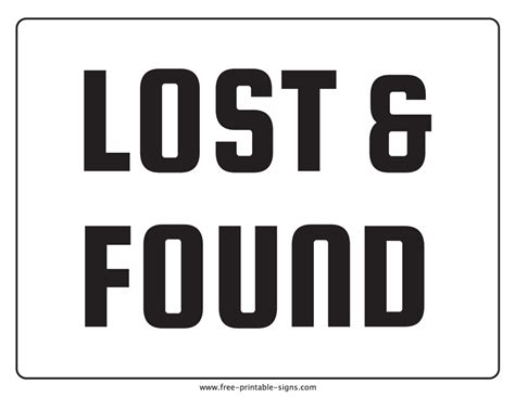 Printable Lost And Found Sign Free Printable Signs