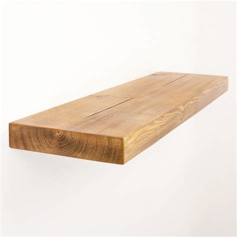 Funky Chunky Furniture 9x2 Smooth Solid Wood Floating Shelf Teak