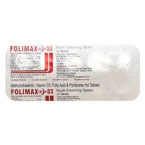 Folimax Plus D3 Tablet 10s Price Uses Side Effects Composition