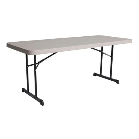 Lifetime 6 Ft Almond Adjustable Height Folding Table 22920 The Home
