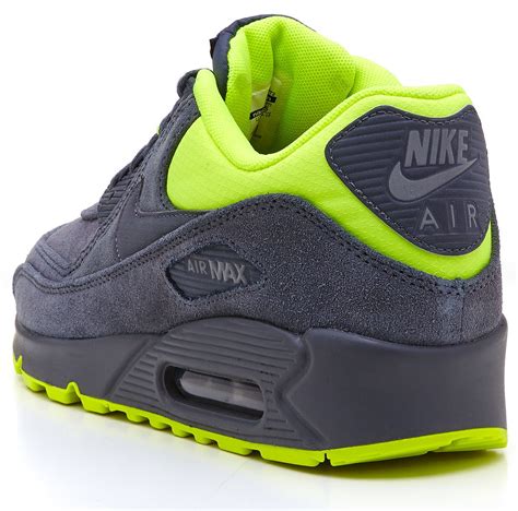 Nike Air Max 90 Premium Suede Grey And Lime Trainers 333888 022
