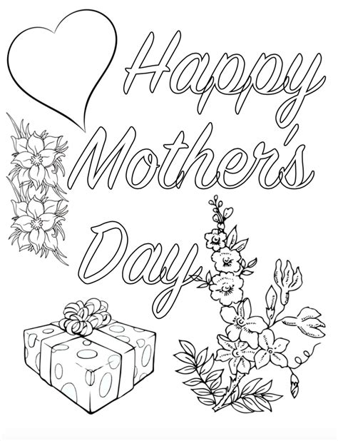 Free Printable Mothers Day Coloring Pages 4 Different Designs