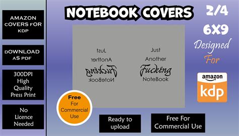 Amazon KDP Book Cover Notebook/notepad 6x9 Interior Size - Etsy UK