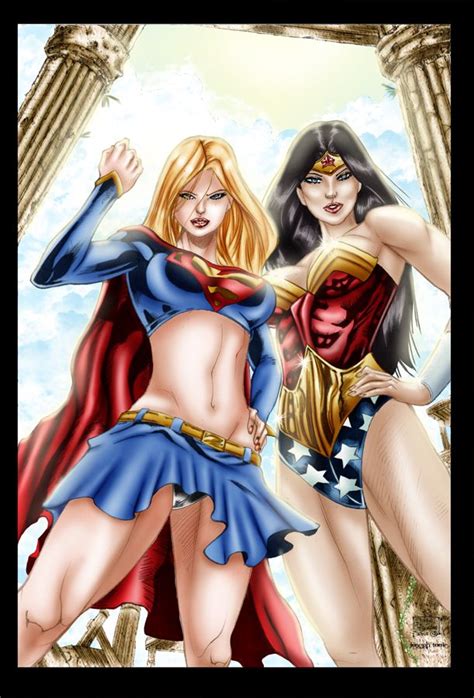 Wonder Woman And Supergirl By Tvc Designs Wonder Woman Comics Girls Supergirl