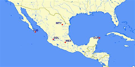 Major Airports In Mexico Map United States Map
