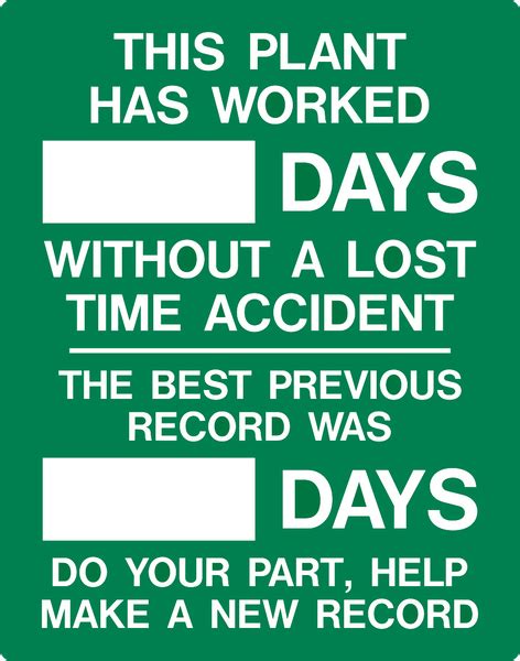 lost time accident 10 western safety sign