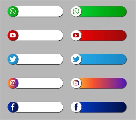 Premium Vector Vector Social Media Icons Vector Set With Facebook