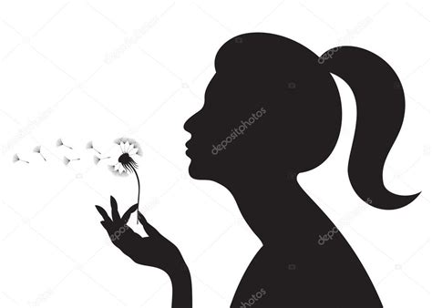Girl With A Dandelion — Stock Vector © Antonuk 4925873