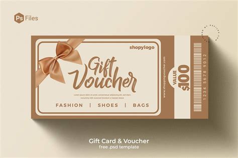 Free Fashion Brand Gift Card Voucher Psd Template Psfiles