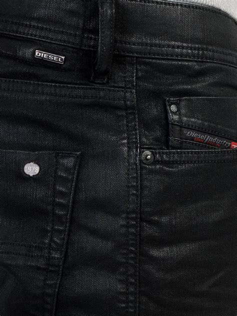 Diesel Tepphar 0663q Coated Slim Jeans In Black For Men Lyst